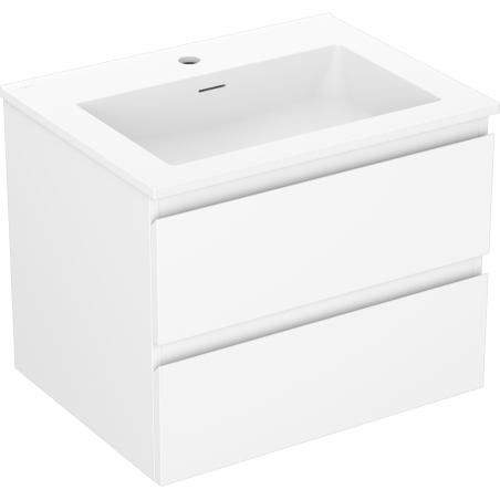 Mexen Orio bathroom cabinet 60 cm with Otis washbasin, 2 drawers, white matt - 91A10-06047-2-BFF01-W18M01