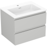 Mexen Orio bathroom cabinet 60 cm with Otis sink, 2 drawers, gray matte/white matte - 91A10-06047-2-BFF62-W18M01