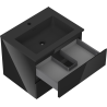 Mexen Orio bathroom cabinet 60 cm with Otis sink, 2 drawers, black gloss/black matte - 91A10-06047-2-BFF70-W18M71