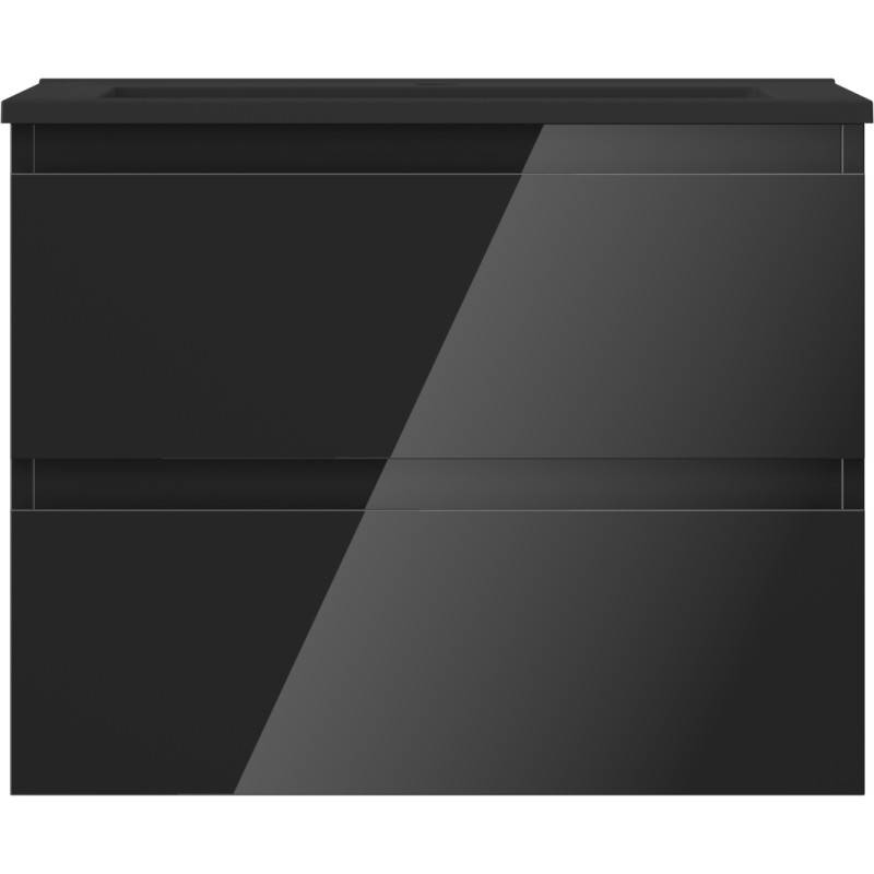 Mexen Orio 60 cm Bathroom Cabinet with Sink Otis, 2 Drawers, Black Gloss/Black Matte - 91A10-06047-2-BFF70-W18M71