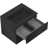 Mexen Orio Bathroom Cabinet 60 cm with Otis Sink, 2 Drawers, Matte Black - 91A10-06047-2-BFF71-W18M71
