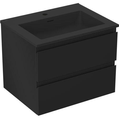 Mexen Orio bathroom cabinet 60 cm with Otis washbasin, 2 drawers, black matte - 91A10-06047-2-BFF71-W18M71