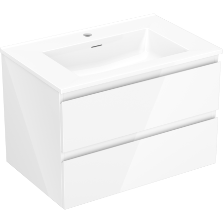 Mexen Orio Bathroom Cabinet 70 cm with Otis Sink, 2 Drawers, White Gloss - 91A10-07047-2-BFF00-W18M00