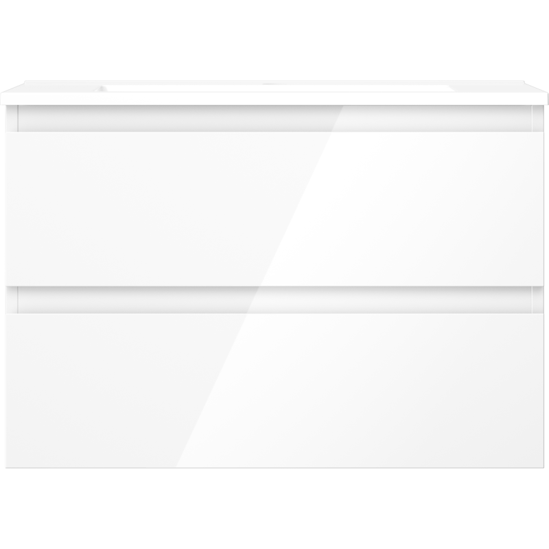 Mexen Orio bathroom cabinet 70 cm with Otis washbasin, 2 drawers, white gloss - 91A10-07047-2-BFF00-W18M00