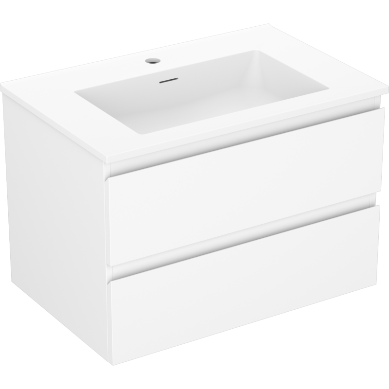 Mexen Orio bathroom cabinet 70 cm with Otis sink, 2 drawers, white matte - 91A10-07047-2-BFF01-W18M01