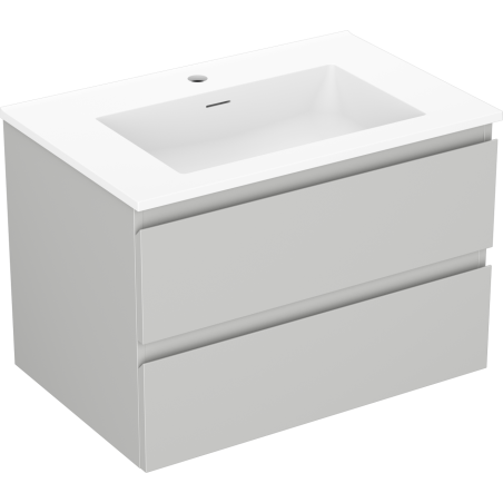 Mexen Orio bathroom cabinet 70 cm with Otis sink, 2 drawers, grey matte/white matte - 91A10-07047-2-BFF62-W18M01
