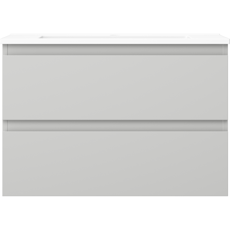 Mexen Orio bathroom cabinet 70 cm with Otis sink, 2 drawers, grey matte/white matte - 91A10-07047-2-BFF62-W18M01