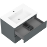 Mexen Orio bathroom cabinet 70 cm with Otis sink, 2 drawers, matte graphite/white matte - 91A10-07047-2-BFF66-W18M01