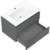 Mexen Orio bathroom cabinet 70 cm with Otis sink, 2 drawers, matte graphite/white matte - 91A10-07047-2-BFF66-W18M01