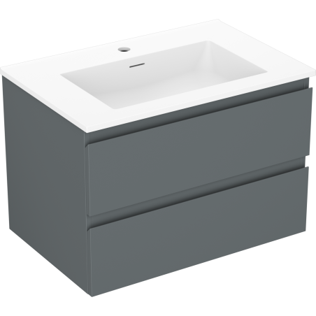 Mexen Orio bathroom cabinet 70 cm with Otis sink, 2 drawers, matte graphite/white matte - 91A10-07047-2-BFF66-W18M01
