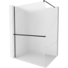 Mexen Kioto+ shower wall with Walk-in shelf 90 x 200 cm, frost, black - 800-090-121-70-30