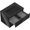 Mexen Orio 70 cm bathroom cabinet with Otis sink, 2 drawers, black gloss/black matte - 91A10-07047-2-BFF70-W18M71