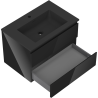 Mexen Orio 70 cm bathroom cabinet with Otis sink, 2 drawers, black gloss/black matte - 91A10-07047-2-BFF70-W18M71