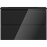 Mexen Orio 70 cm bathroom cabinet with Otis sink, 2 drawers, black gloss/black matte - 91A10-07047-2-BFF70-W18M71
