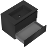Mexen Orio bathroom cabinet 70 cm with Otis sink, 2 drawers, black matte - 91A10-07047-2-BFF71-W18M71