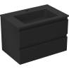 Mexen Orio bathroom cabinet 70 cm with Otis sink, 2 drawers, black matte - 91A10-07047-2-BFF71-W18M71