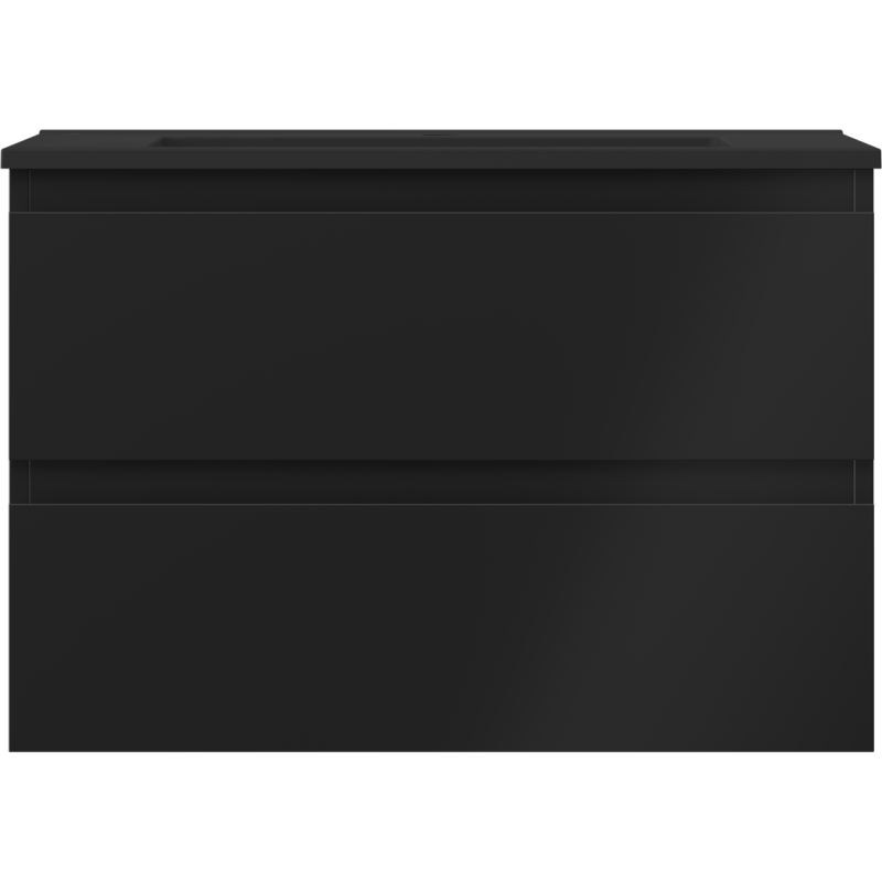 Mexen Orio bathroom cabinet 70 cm with Otis sink, 2 drawers, black matt - 91A10-07047-2-BFF71-W18M71