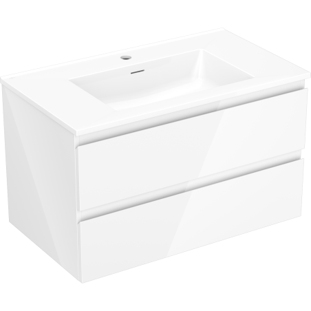 Mexen Orio 80 cm bathroom cabinet with sink Otis, 2 drawers, white gloss - 91A10-08047-2-BFF00-W18M00