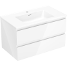 Mexen Orio 80 cm bathroom cabinet with sink Otis, 2 drawers, white gloss - 91A10-08047-2-BFF00-W18M00