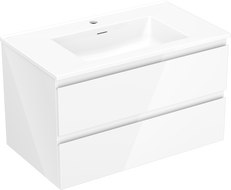 Mexen Orio 80 cm bathroom cabinet with sink Otis, 2 drawers, white gloss - 91A10-08047-2-BFF00-W18M00