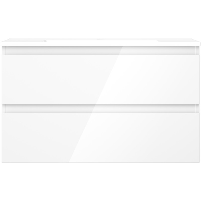 Mexen Orio 80 cm bathroom cabinet with sink Otis, 2 drawers, white gloss - 91A10-08047-2-BFF00-W18M00