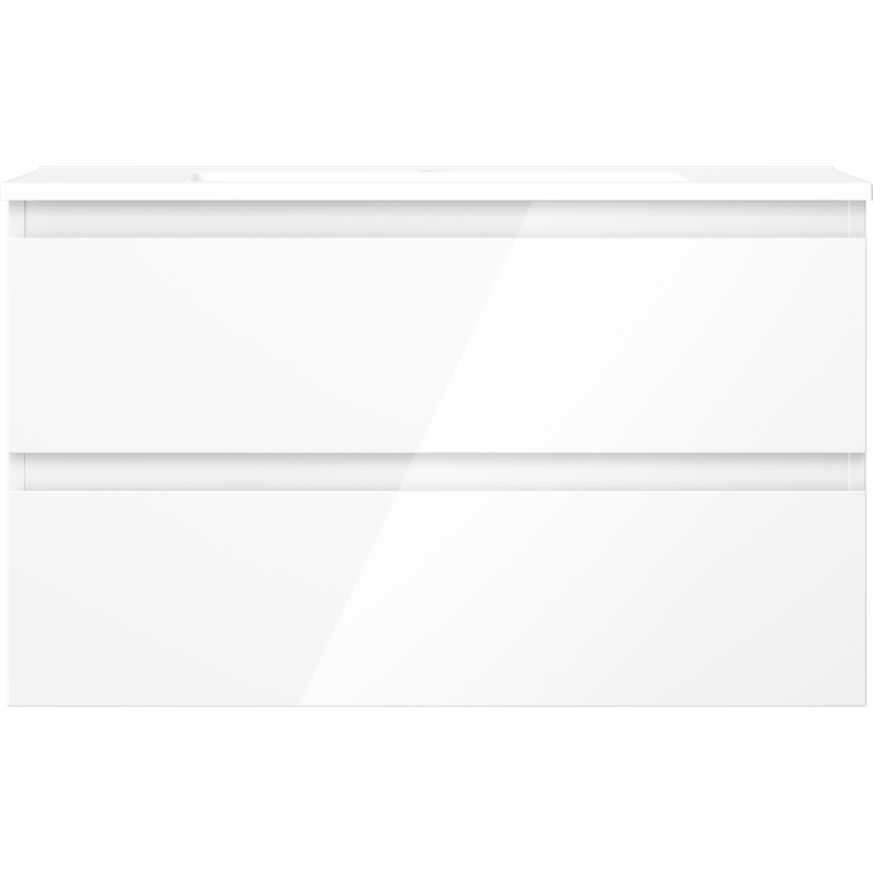 Mexen Orio Bathroom Cabinet 80 cm with Otis Sink, 2 Drawers, White Gloss - 91A10-08047-2-BFF00-W18M00