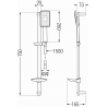 Mexen DB54 sliding shower set, Black/Chrome - 785544584-17