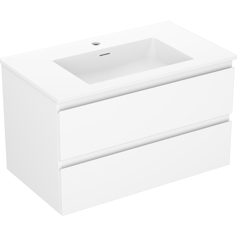 Mexen Orio bathroom cabinet 80 cm with Otis sink, 2 drawers, white matte - 91A10-08047-2-BFF01-W18M01