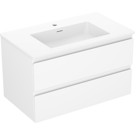 Mexen Orio bathroom cabinet 80 cm with Otis sink, 2 drawers, white matte - 91A10-08047-2-BFF01-W18M01