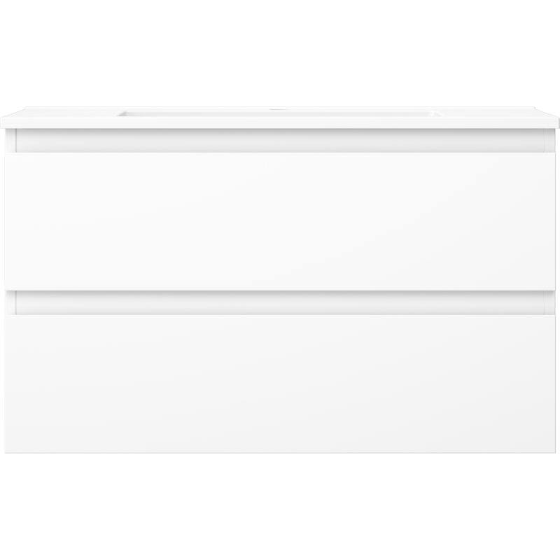 Mexen Orio bathroom cabinet 80 cm with Otis washbasin, 2 drawers, white matte - 91A10-08047-2-BFF01-W18M01