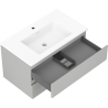 Mexen Orio bathroom cabinet 80 cm with Otis sink, 2 drawers, gray matte/white matte - 91A10-08047-2-BFF62-W18M01