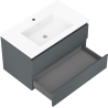 Mexen Orio bathroom cabinet 80 cm with Otis sink, 2 drawers, matte graphite/white matte - 91A10-08047-2-BFF66-W18M01