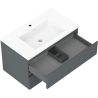 Mexen Orio bathroom cabinet 80 cm with Otis sink, 2 drawers, matte graphite/white matte - 91A10-08047-2-BFF66-W18M01