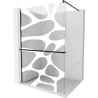 Mexen Kioto+ shower panel with shelf Walk-in 120 x 200 cm, white wave, black - 800-120-121-70-97