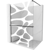 Mexen Kioto+ shower screen with a shelf and rail 120 x 200 cm, Transparent/White pattern 8 mm, Black - 800-120-121-70-97