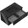 Mexen Orio bathroom cabinet 80 cm with Otis washbasin, 2 drawers, black gloss/black matte - 91A10-08047-2-BFF70-W18M71