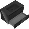 Mexen Orio bathroom cabinet 80 cm with Otis washbasin, 2 drawers, black gloss/black matte - 91A10-08047-2-BFF70-W18M71