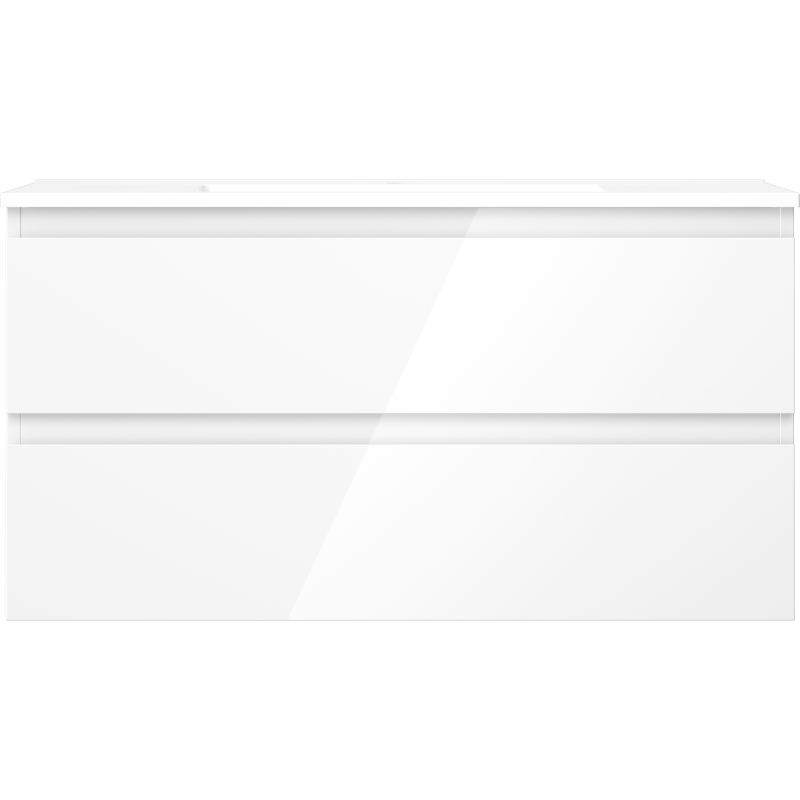 Mexen Orio 90 cm Bathroom Cabinet with Otis Sink, 2 Drawers, White Gloss - 91A10-09047-2-BFF00-W18M00