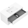 Mexen Orio 90 cm bathroom cabinet with Otis sink, 2 drawers, white matt - 91A10-09047-2-BFF01-W18M01