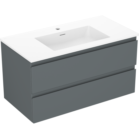 Mexen Orio bathroom cabinet 90 cm with Otis sink, 2 drawers, graphite matte/white matte - 91A10-09047-2-BFF66-W18M01