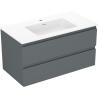 Mexen Orio bathroom cabinet 90 cm with Otis sink, 2 drawers, graphite matte/white matte - 91A10-09047-2-BFF66-W18M01