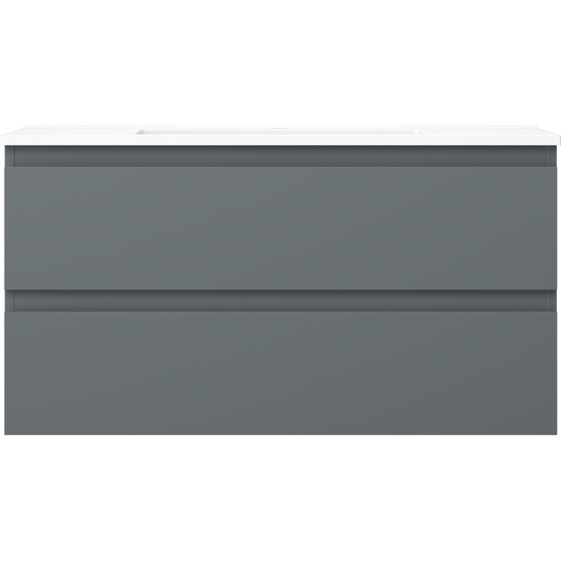 Mexen Orio bathroom cabinet 90 cm with sink Otis, 2 drawers, matte graphite/white matte - 91A10-09047-2-BFF66-W18M01