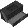 Mexen Orio 90 cm Bathroom Cabinet with Otis Sink, 2 Drawers, Black Gloss/Black Matte - 91A10-09047-2-BFF70-W18M71