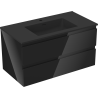 Mexen Orio 90 cm Bathroom Cabinet with Otis Sink, 2 Drawers, Black Gloss/Black Matte - 91A10-09047-2-BFF70-W18M71