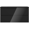 Mexen Orio 90 cm Bathroom Cabinet with Otis Sink, 2 Drawers, Black Gloss/Black Matte - 91A10-09047-2-BFF70-W18M71