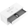 Mexen Orio 100 cm bathroom cabinet with Otis sink, 2 drawers, white gloss - 91A10-10047-2-BFF00-W18M00