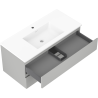 Mexen Orio bathroom cabinet 100 cm with Otis washbasin, 2 drawers, gray matte/white matte - 91A10-10047-2-BFF62-W18M01