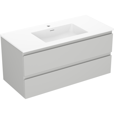 Mexen Orio bathroom cabinet 100 cm with Otis washbasin, 2 drawers, gray matte/white matte - 91A10-10047-2-BFF62-W18M01