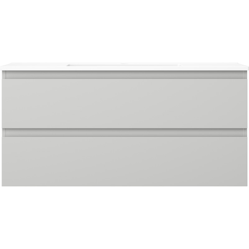 Mexen Orio bathroom cabinet 100 cm with Otis washbasin, 2 drawers, gray matte/white matte - 91A10-10047-2-BFF62-W18M01
