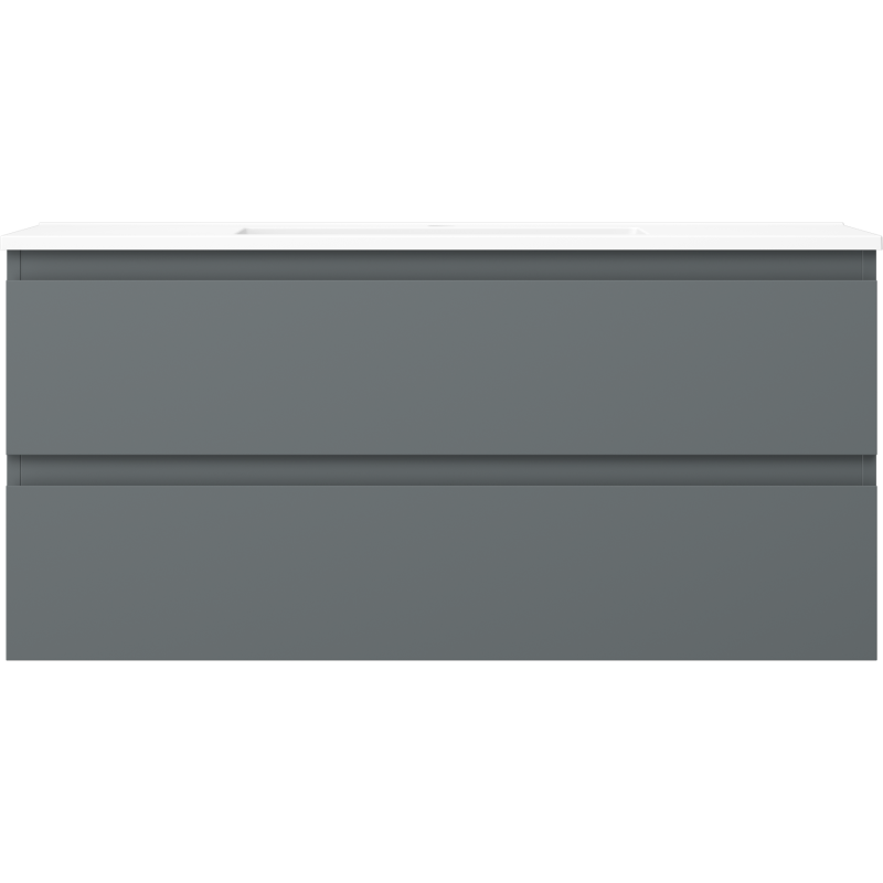 Mexen Orio 100 cm Bathroom Cabinet with Otis Sink, 2 Drawers, Matte Graphite/Matte White - 91A10-10047-2-BFF66-W18M01